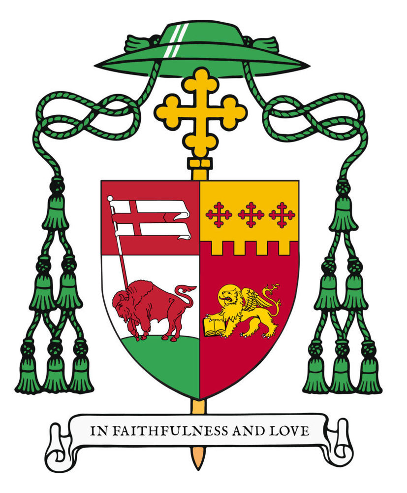 Coat of Arms with " In faithfulness and love"