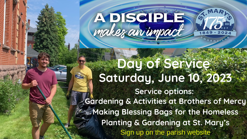 Day of Service June 10, 2023 Photo of two men gardening