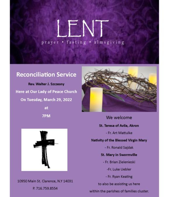 Family of Parishes Penance Service Tuesday, March 29 | St Mary's Church ...